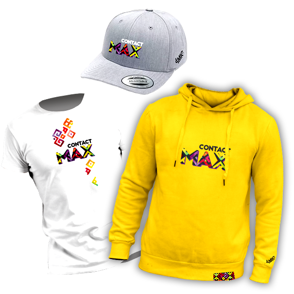 bluza, czapka i t-shirt - nagrody z programu SPECJALISTA z napisem Contact MAX